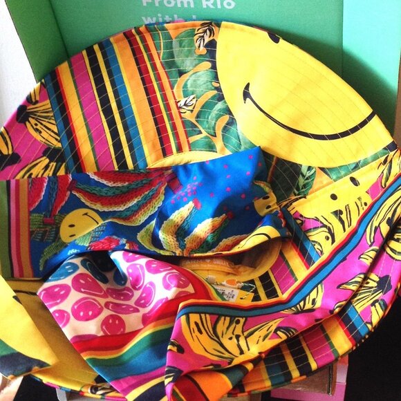 FARM Rio Mixed Scarves Smiley Hat Statement Piece Fun Maximalist Dopamine main image 14